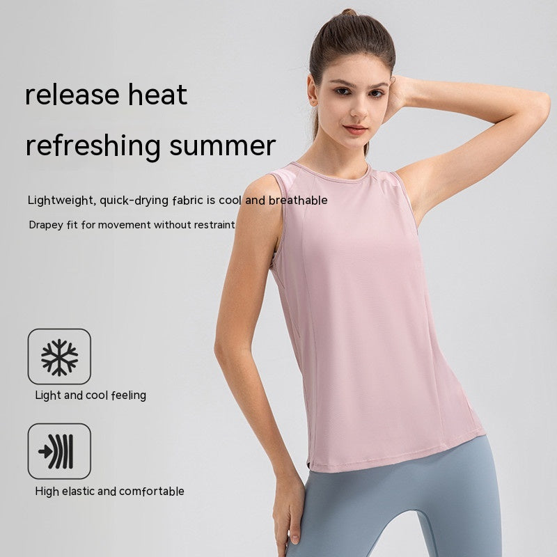 Sommer leichte Sportbluse Damen schnell trocknende Yoga-Weste lose atmungsaktive Workout-Laufoberteil