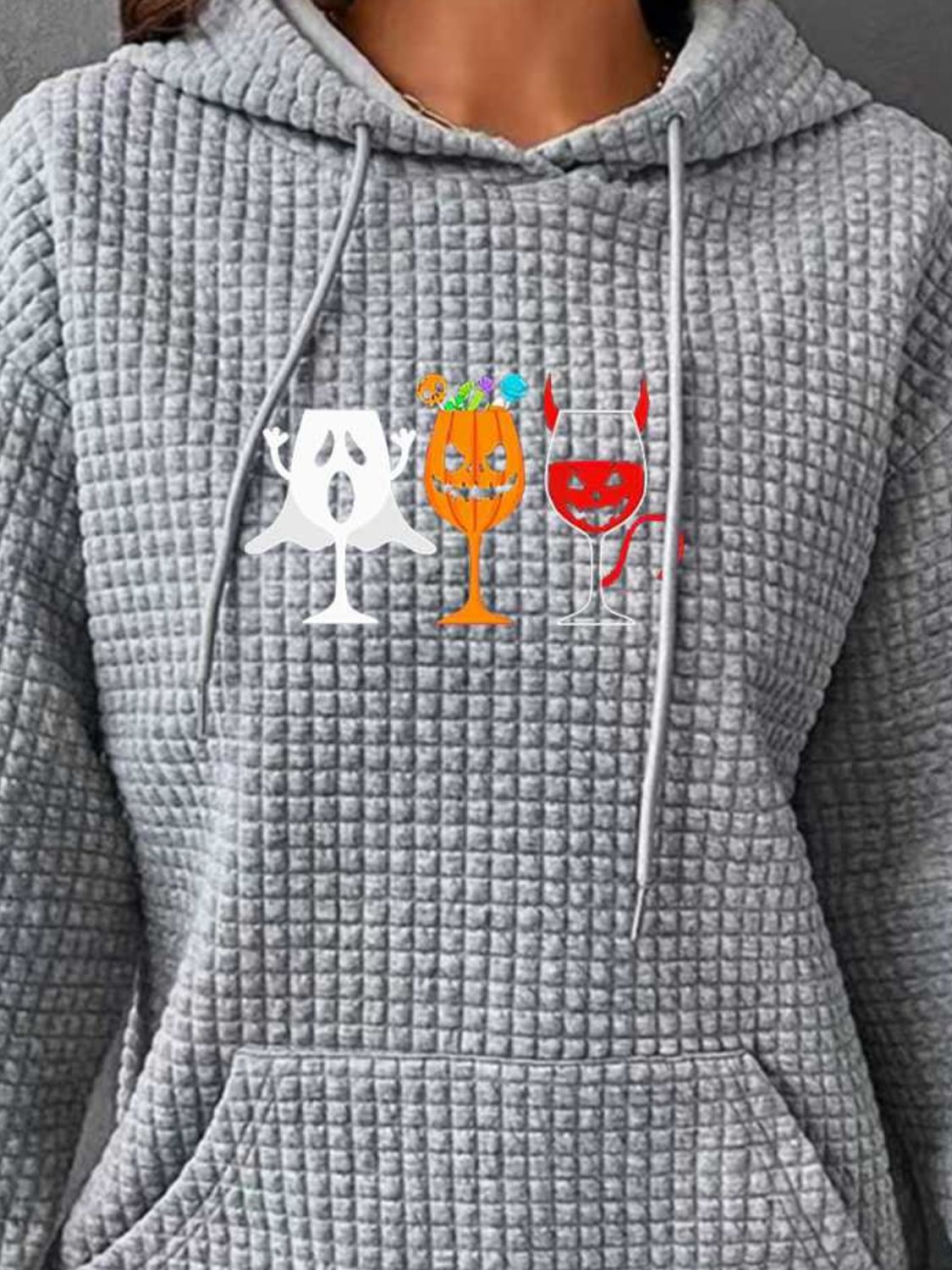 Kapuzenpullover mit Halloween-Grafik und Vordertasche