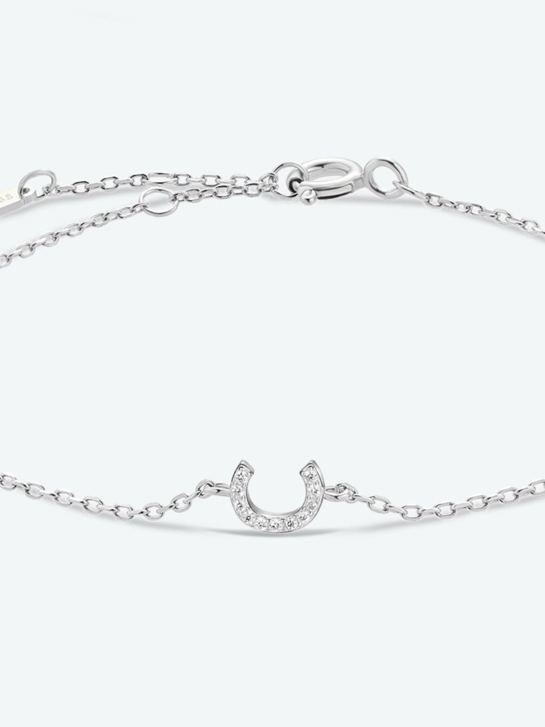 Pulsera de plata de ley 925 con circonitas de la A a la F