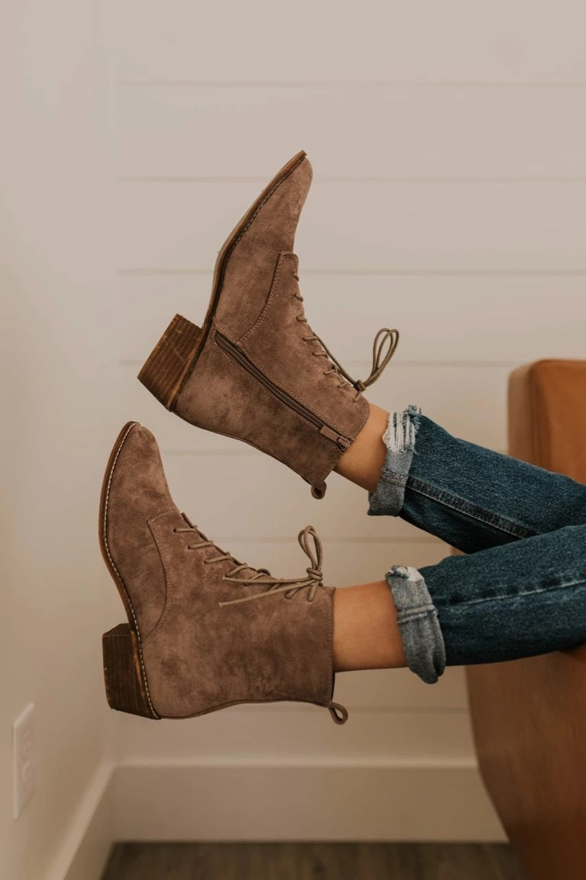 Botas de mujer de tacón cuadrado bajo y estilo informal para otoño e invierno