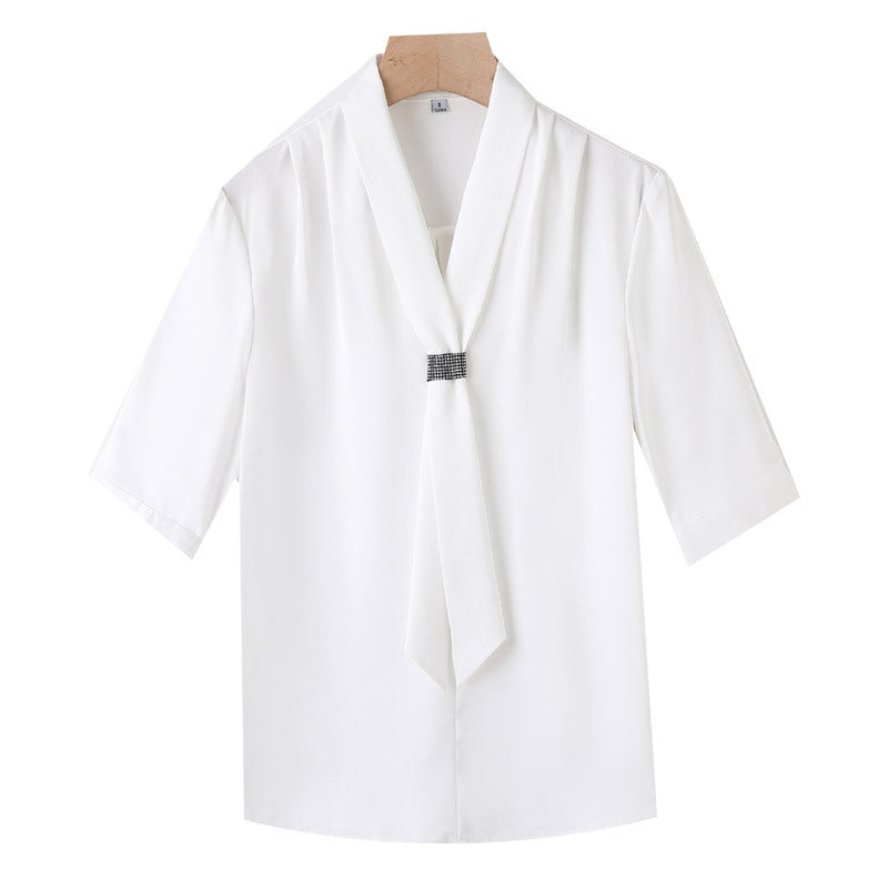 Chiffon Shirt Women's Mid-sleeve Summer Tooling Thin Section