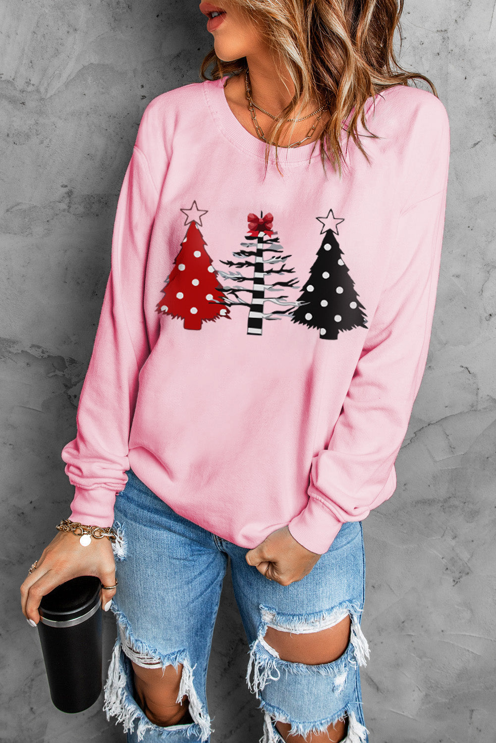 Sudadera con estampado de árbol de Navidad