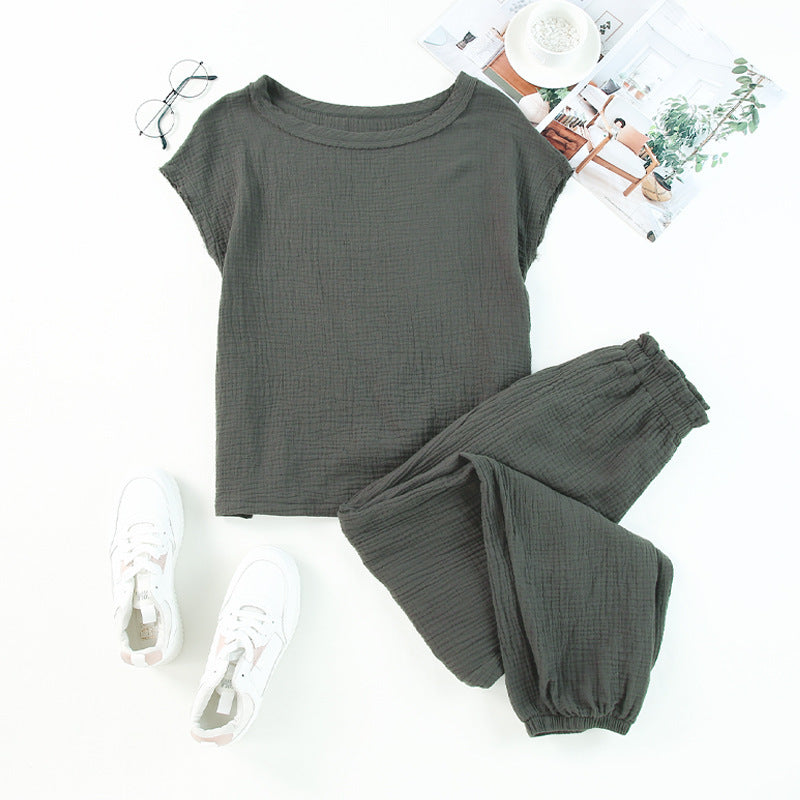 Women's Loose Casual Short Sleeve Sports Set