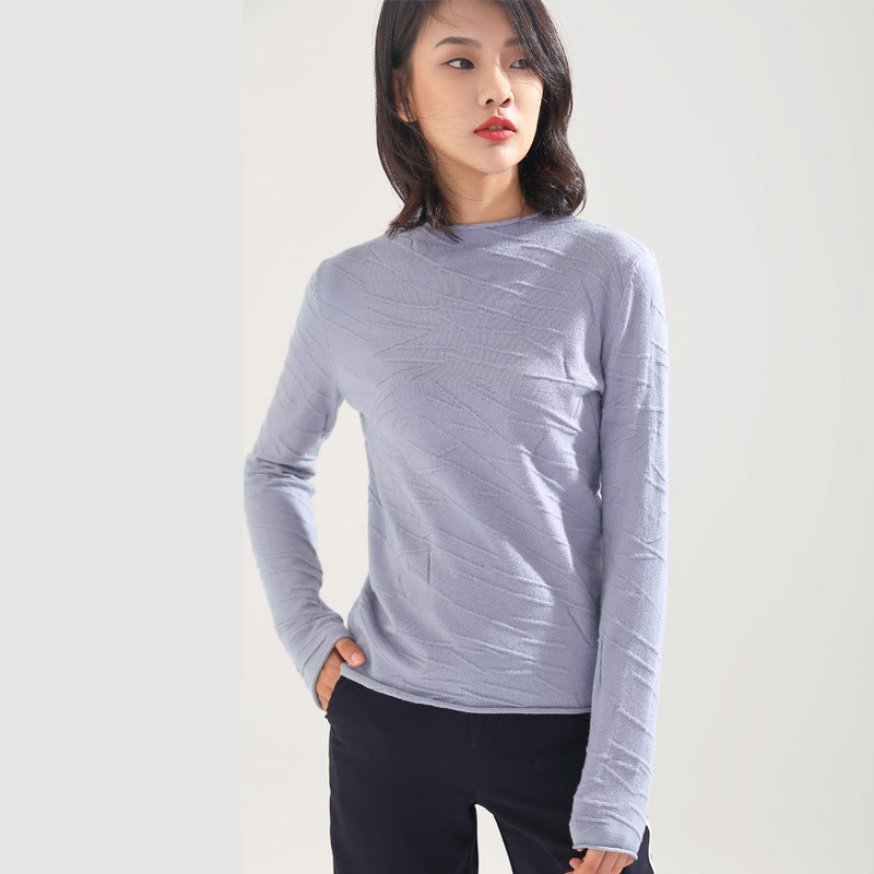 Solid color long sleeve bottoming sweater