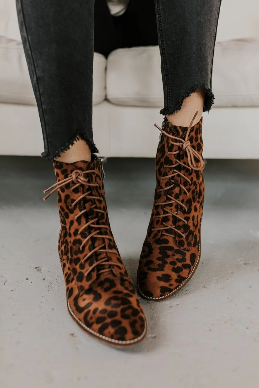 Botas de mujer de tacón cuadrado bajo y estilo informal para otoño e invierno