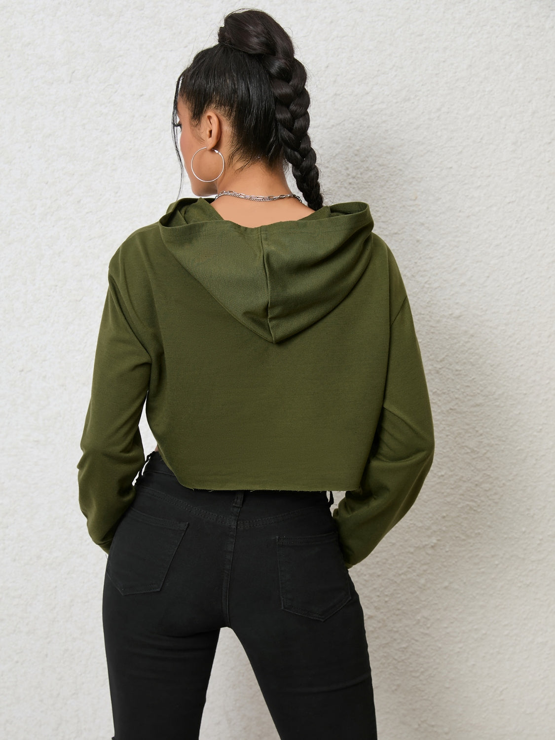 Cutout Long Sleeve Hoodie