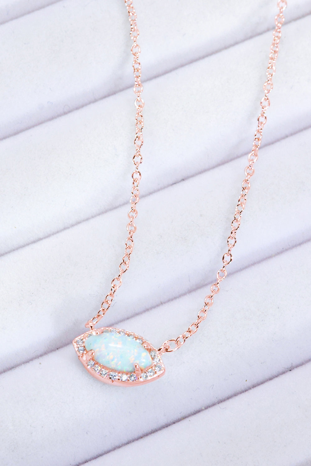 18k Rose Gold-Plated Opal Pendant Necklace