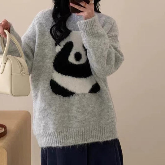 Cute Panda Lazy Sweater Female