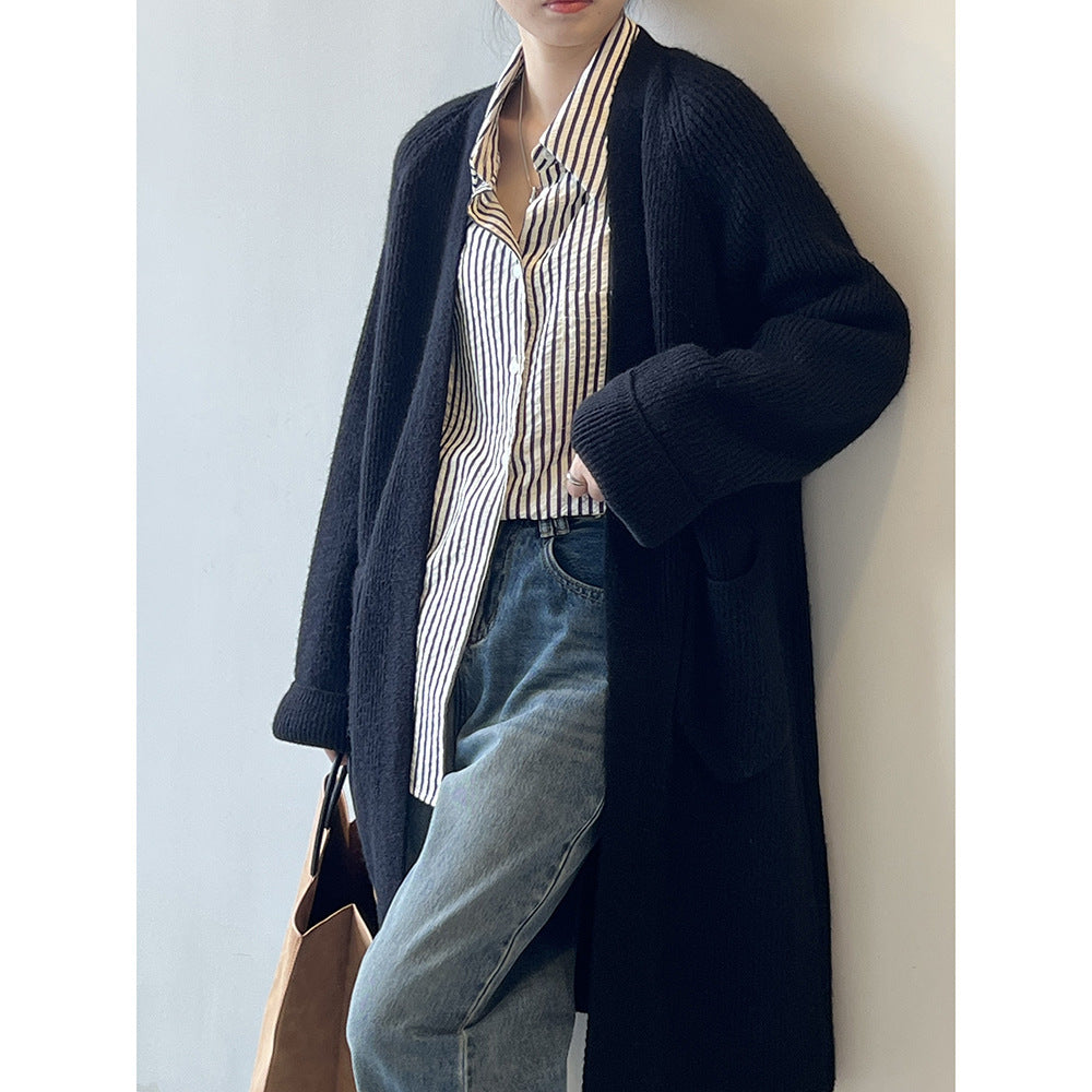 Sweater Cardigan Coat Women's Mid-length