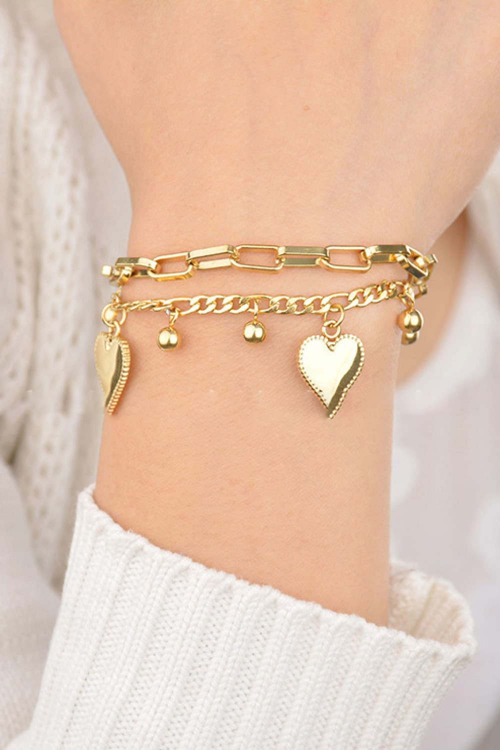 Herz-Charm-Armband aus Edelstahl