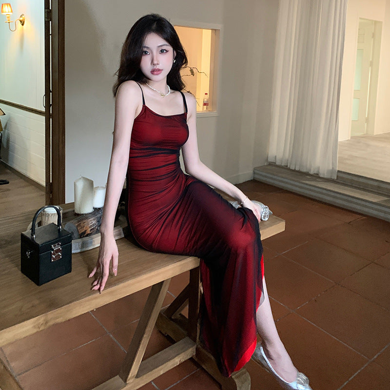 Contrast Color Autumn New Sexy Pure Desire Midi Dress