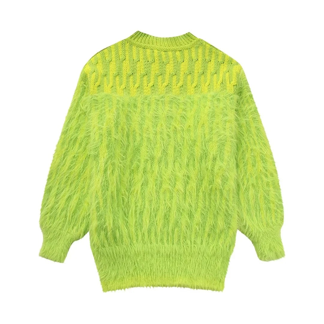 Damen-Jacquardpullover mit Ärmeln