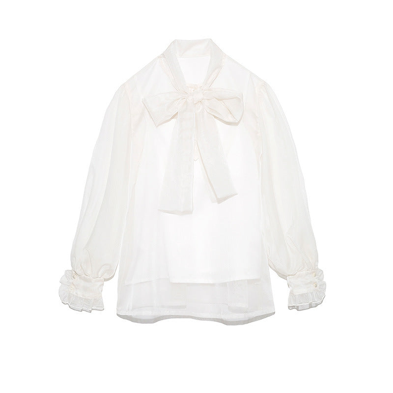 Sweet And Fashionable See-through Tulle Big Bow Tie Chiffon