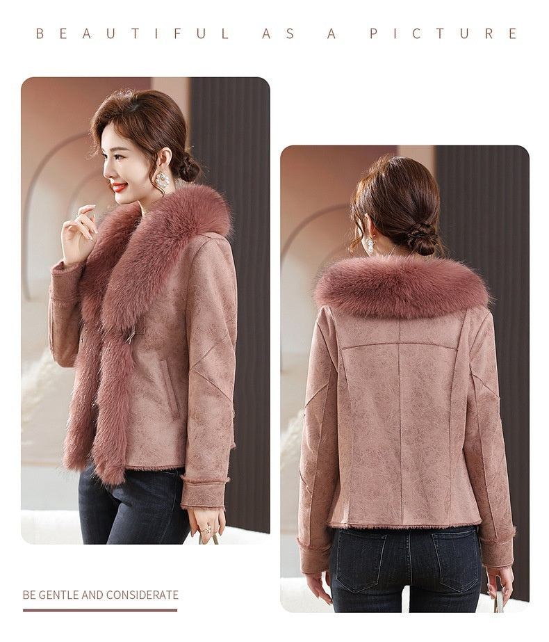 Fur Integrated Women's Short Coat Southern Winter Temperament