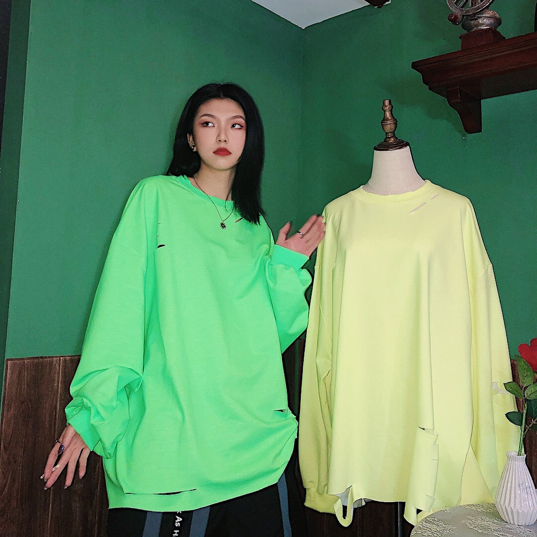 Top verde fluorescente