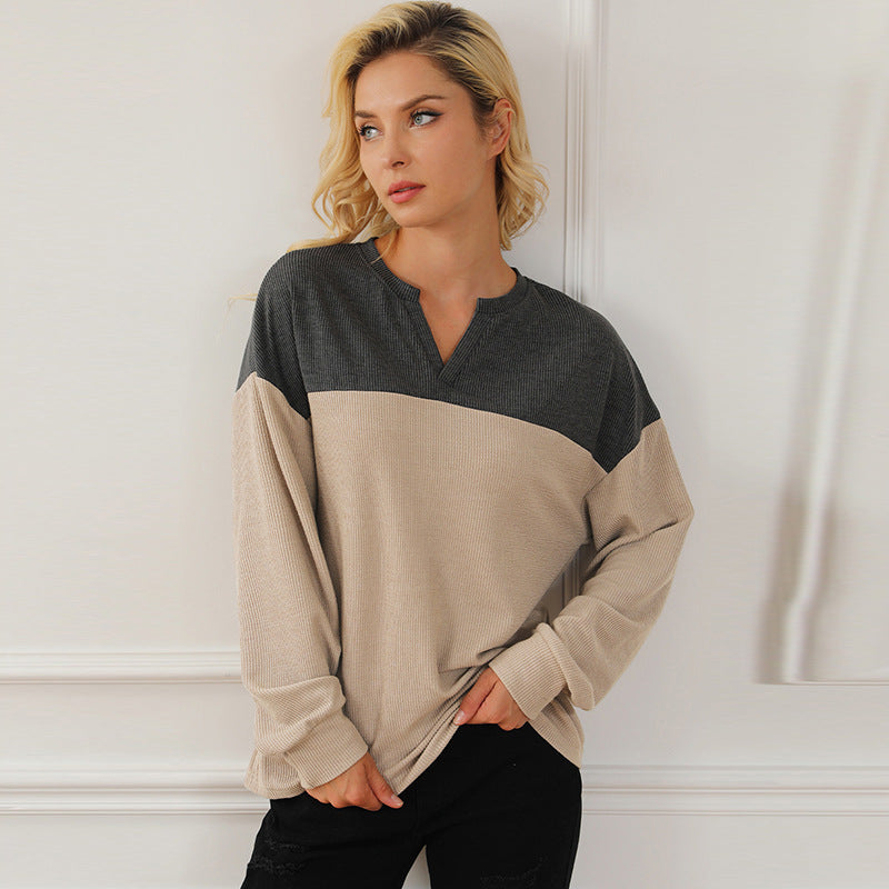 Herbst- und Winter-Langarm-Pullover mit V-Ausschnitt, europäischer und amerikanischer Pullover