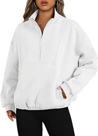 Mode Polyester Pullover Sport Casual Damen Reißverschluss Tasche