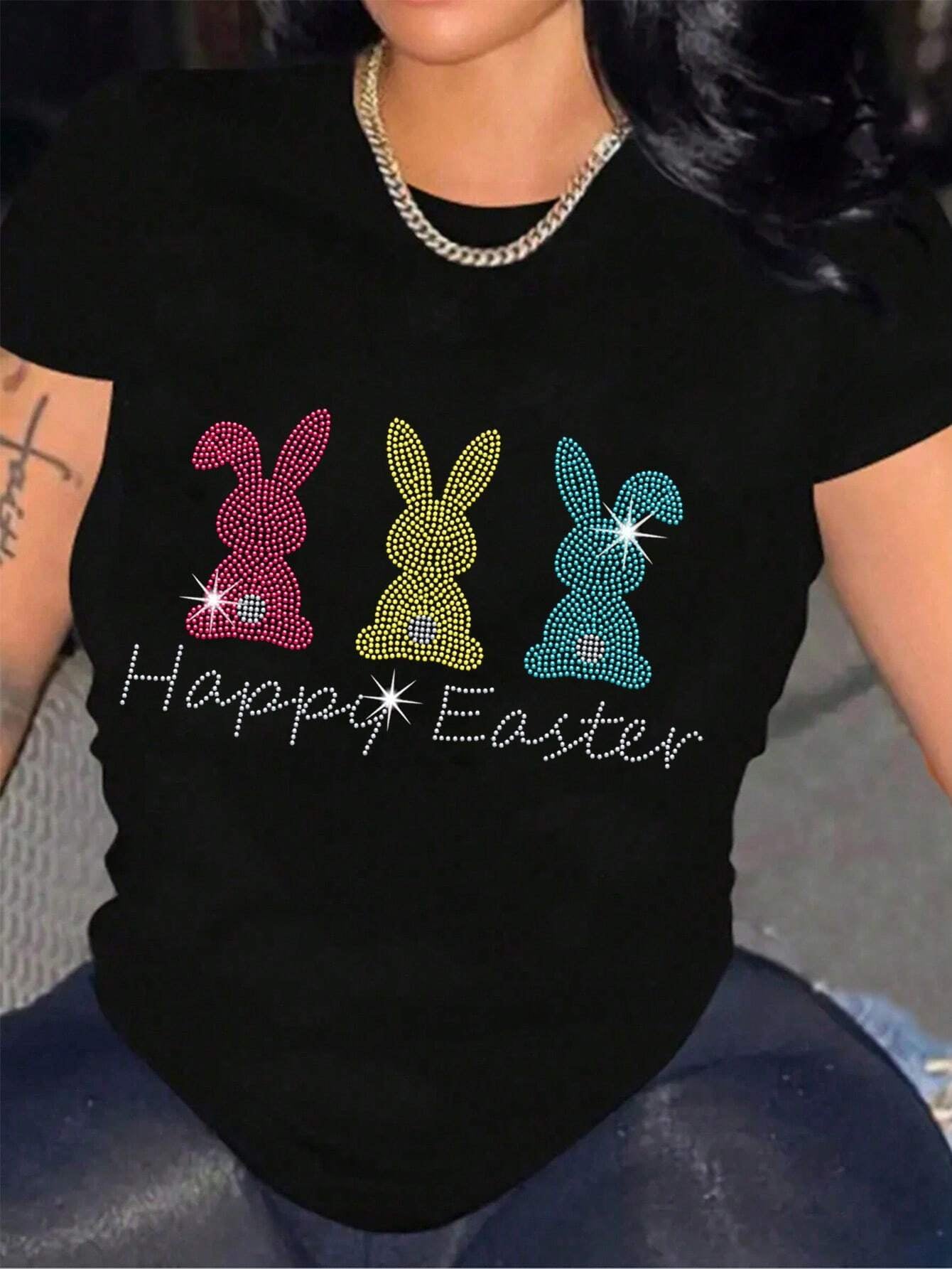 Camiseta de cuello redondo FELIZ PASCUA