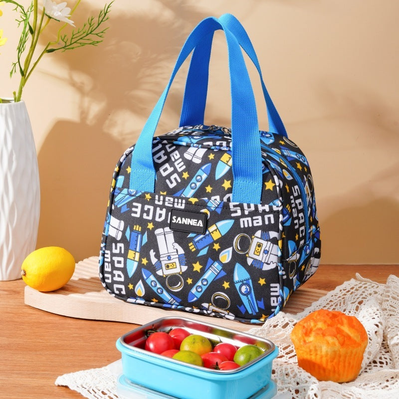 Kinder Cartoon Isolierte Tasche Studenten Mit Mahlzeiten Lunchbox Tasche Tragbare Kalte Konservierung Eis Pack