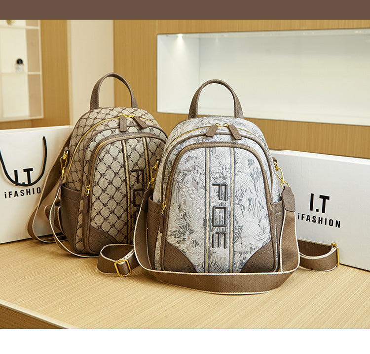 Backpack Trendy Printed Schoolbag Special Interest Light Luxury Fashion All-match Travel Backpack For Women