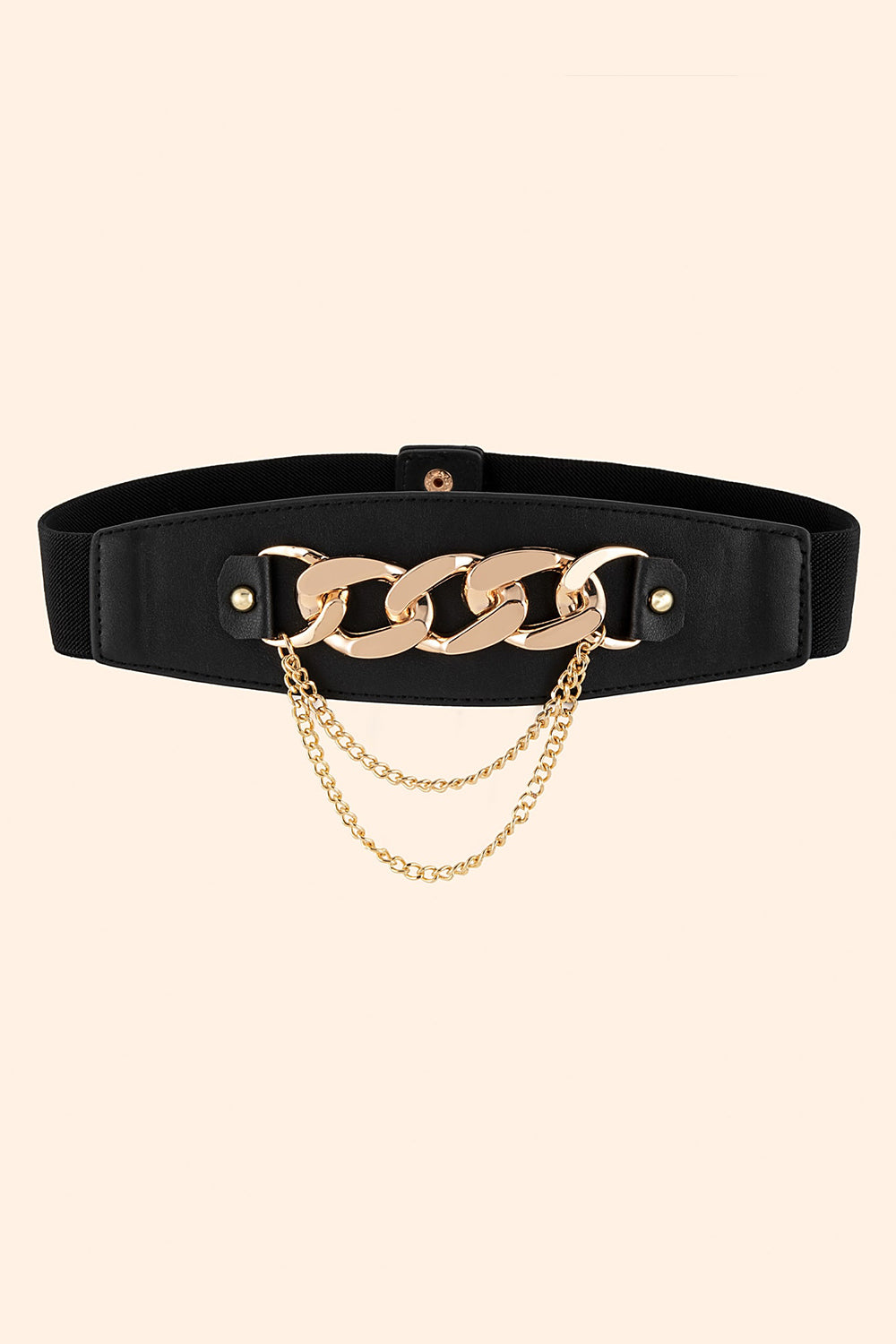 Chain Detail PU Leather Belt