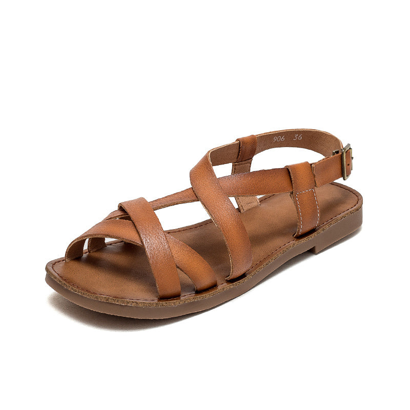 Modische Retro-Sandalen mit Schnalle für Damen