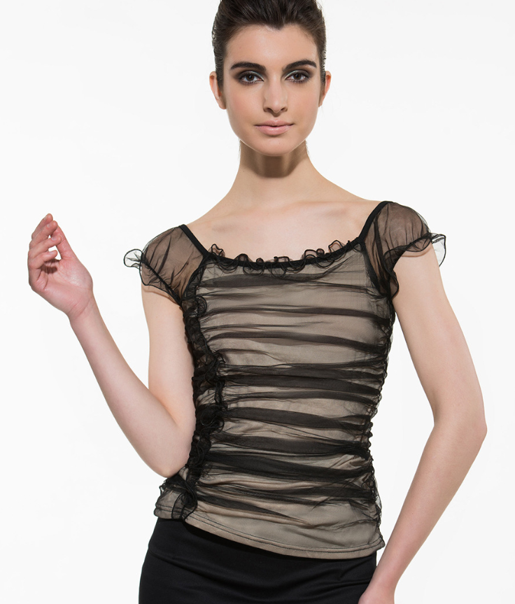 Spring new short-sleeved mesh bottoming shirt fake two women's fashion women's shirt