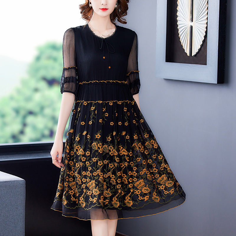 Sommer Hangzhou Schwere Seide Seide Kleid Weibliche High-end