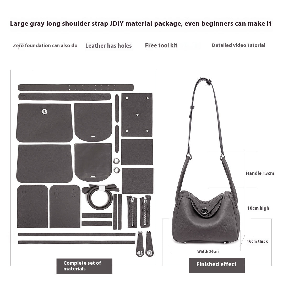 Diy handgefertigte Materialtasche aus echtem Rindsleder, gewebte Umhängetasche