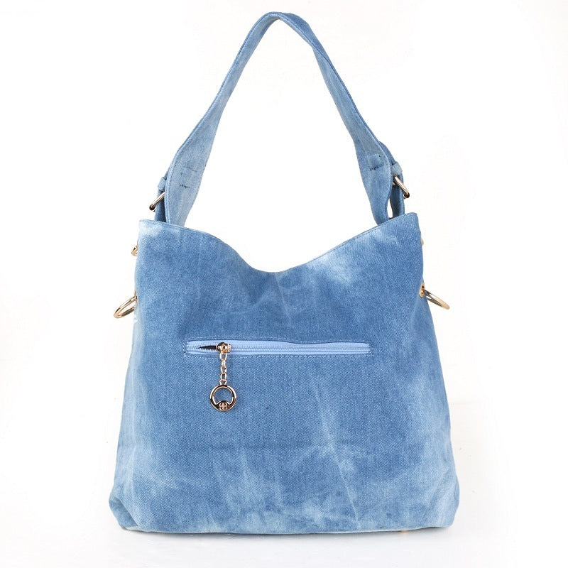 Fashion Denim Canvas One Shoulder Messenger Handbag