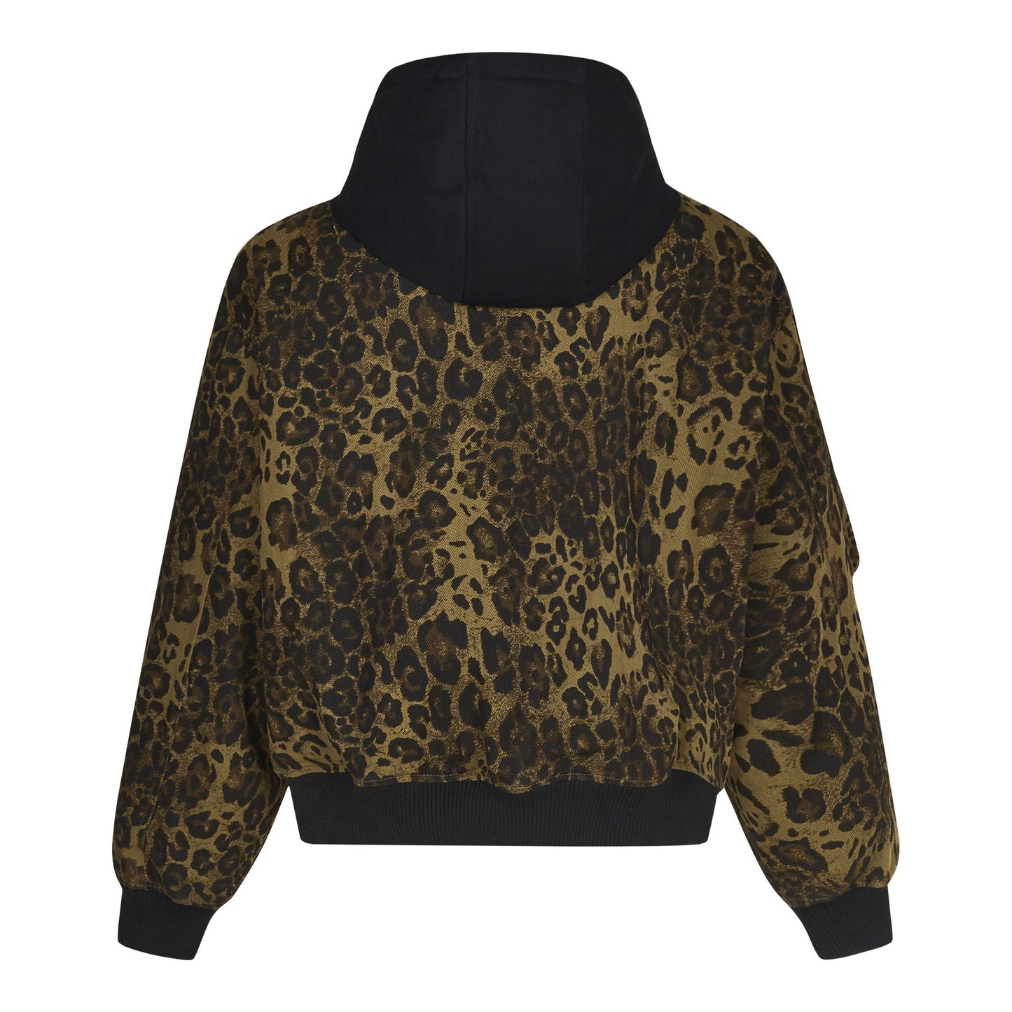 American Vintage Leopard Print Sets Winter Verdickte Kapuzenjacke