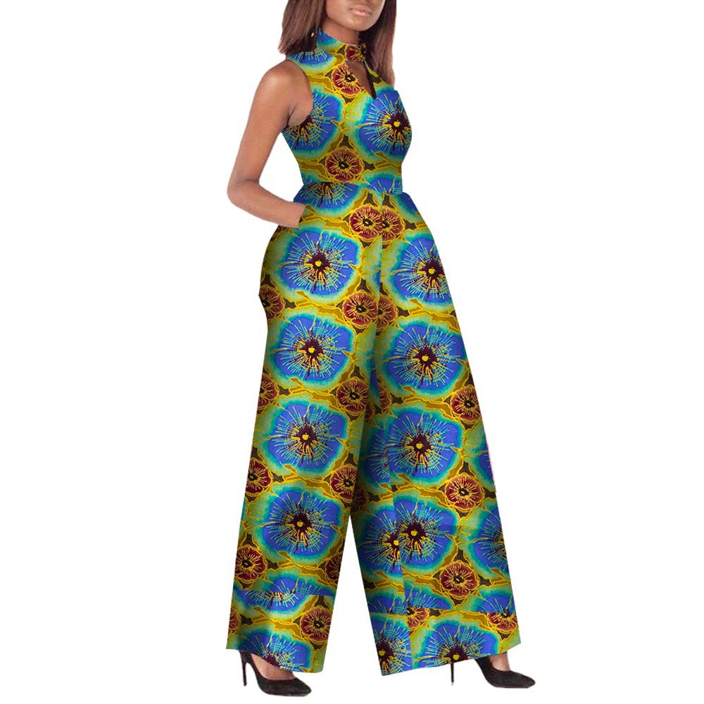 Afrikanischer Ankara-Modeoverall für Frauen, ärmellos