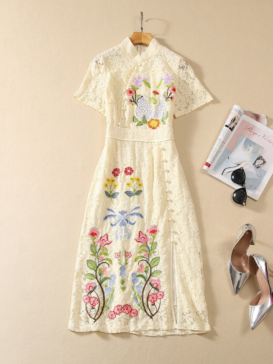 Fashion Embroidery Lace Dress Women