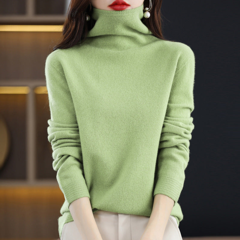 Women's Pile Collar Pullover Long-sleeved Sweater