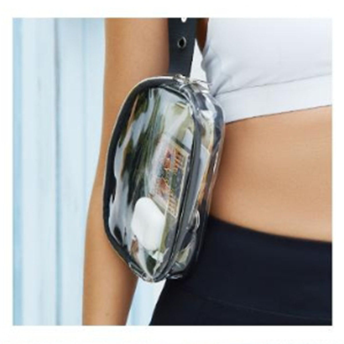 Transparente Bauchtasche, Stadionzulassung für Damen und Herren, Gürteltasche, Crossbody, wasserdicht, mit verstellbarem Riemen für Festivals, Sport, Workout