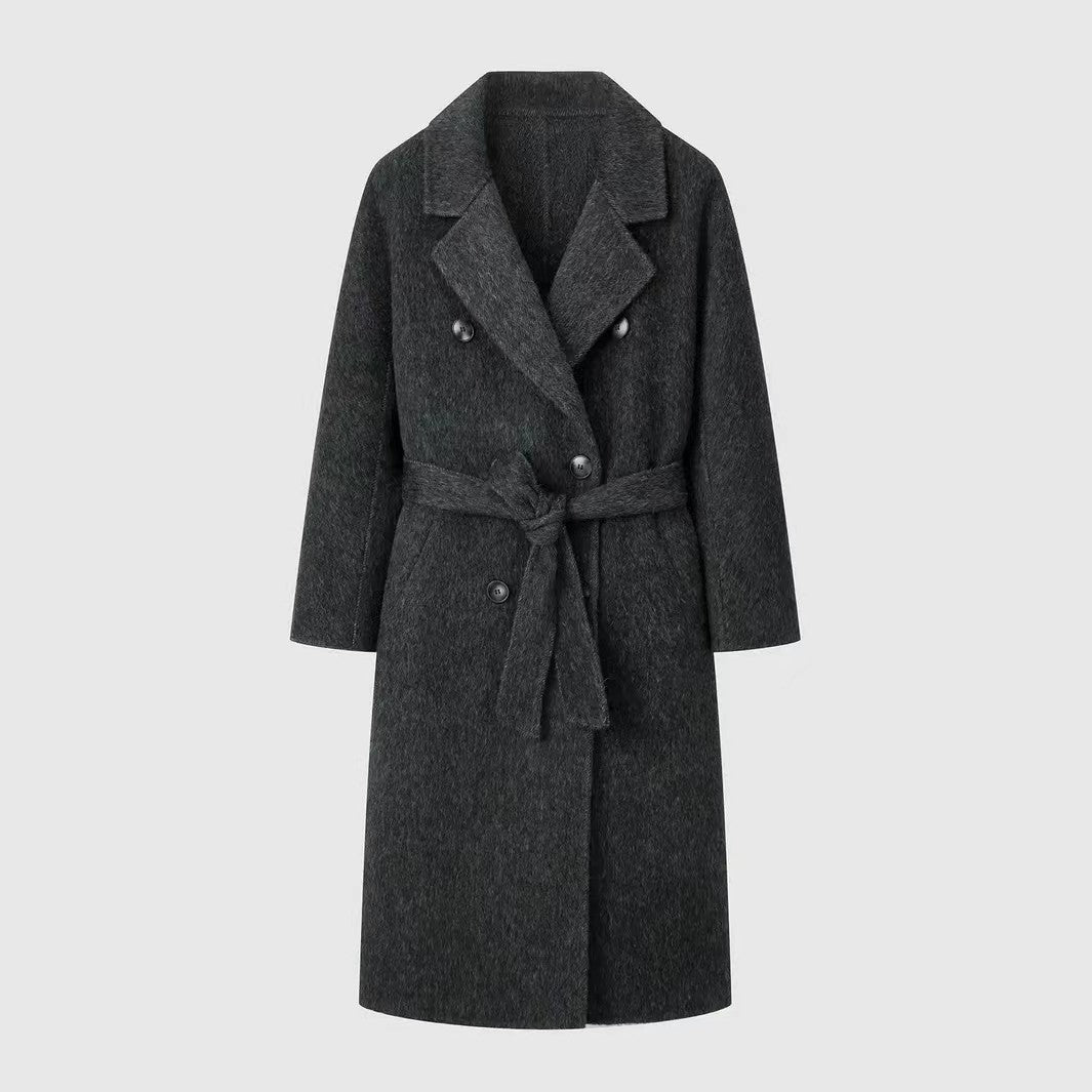 Double-sided Wool Overcoat Female Suit Collar Mid-length Cashmere