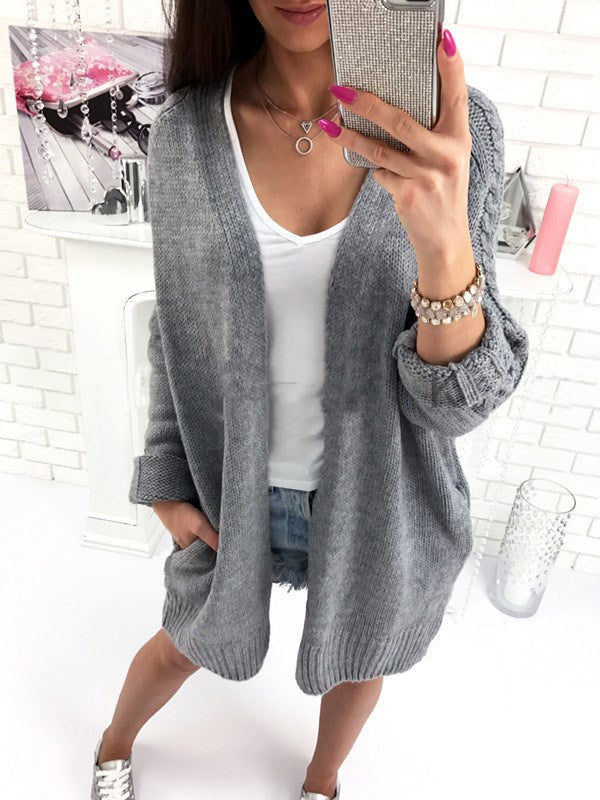 Bat sleeve knitted cardigan sweater coat