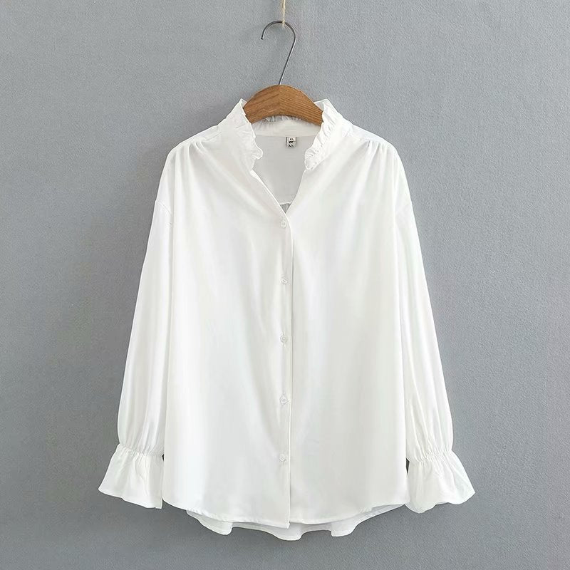 Solid Color Foreign Style Long-sleeved Bottoming Shirt