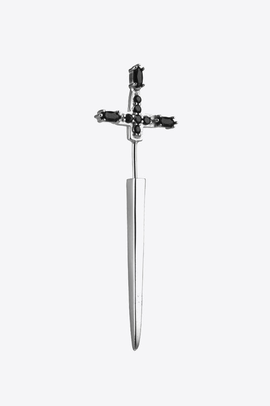 Zirkon-Schwert-Ohrring aus 925er Sterlingsilber