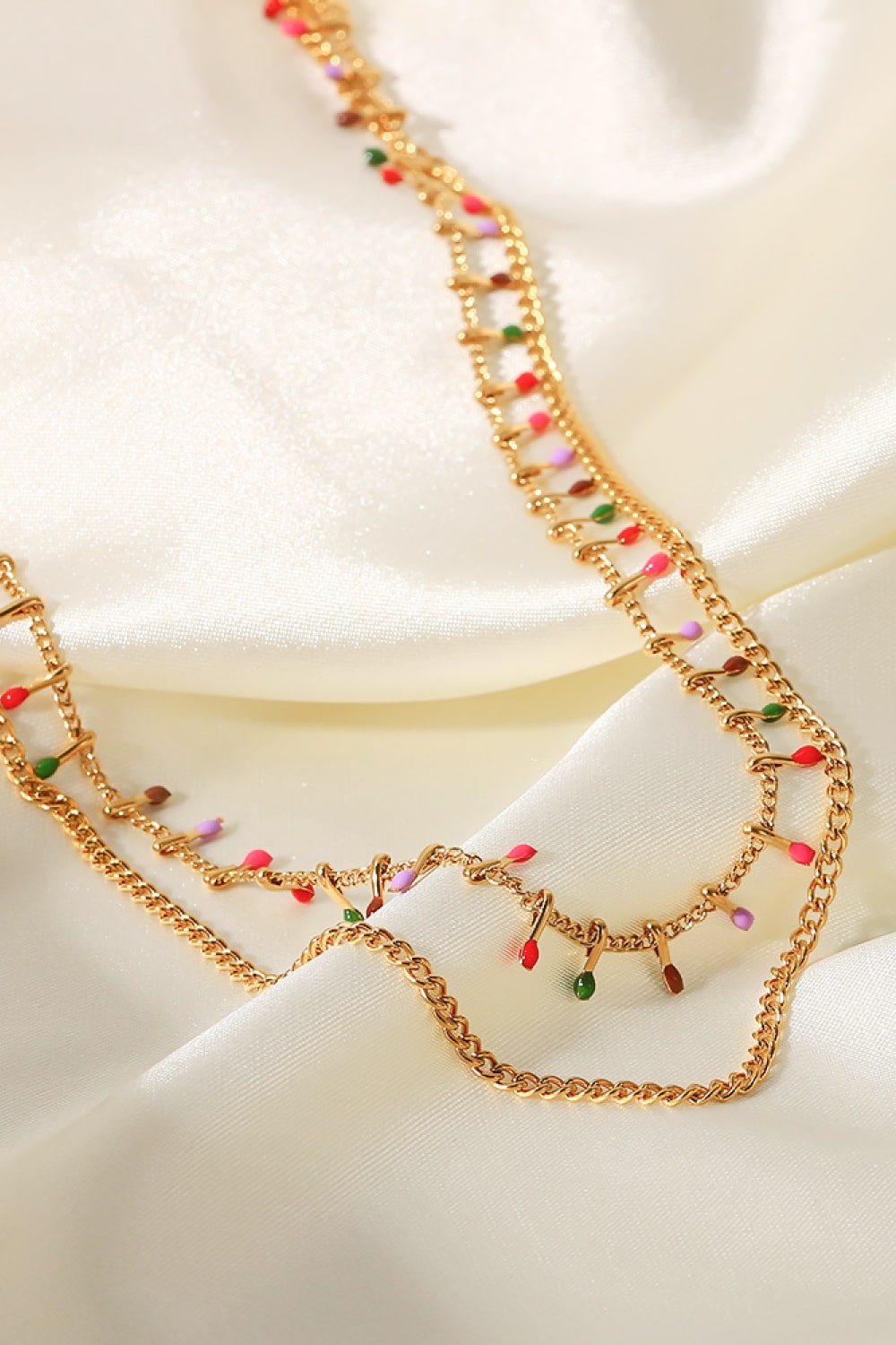 Halskette aus 18 Karat vergoldetem, doppellagigem Edelstahl