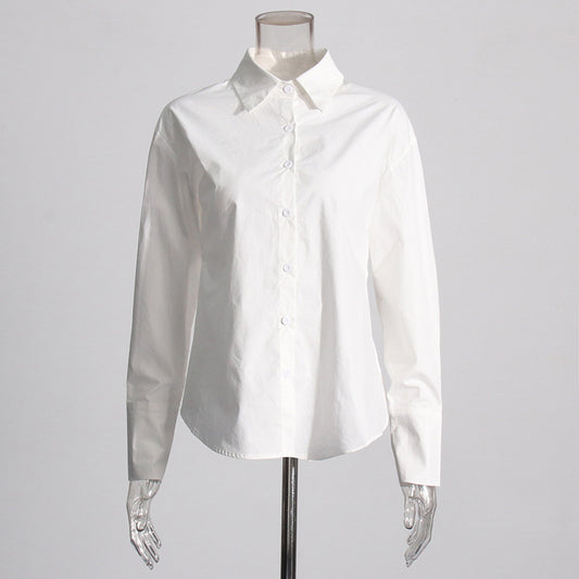 French New Temperamental Minority Design Tied Long Sleeves Shirt For Women