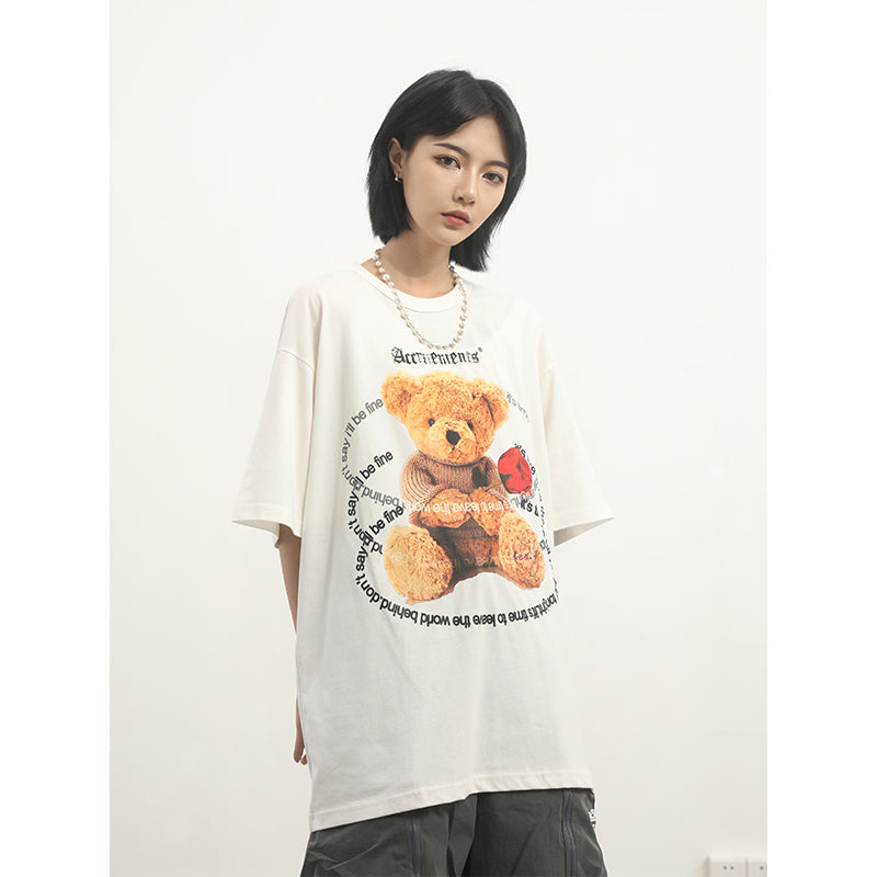 Bear print short sleeve T-shirt