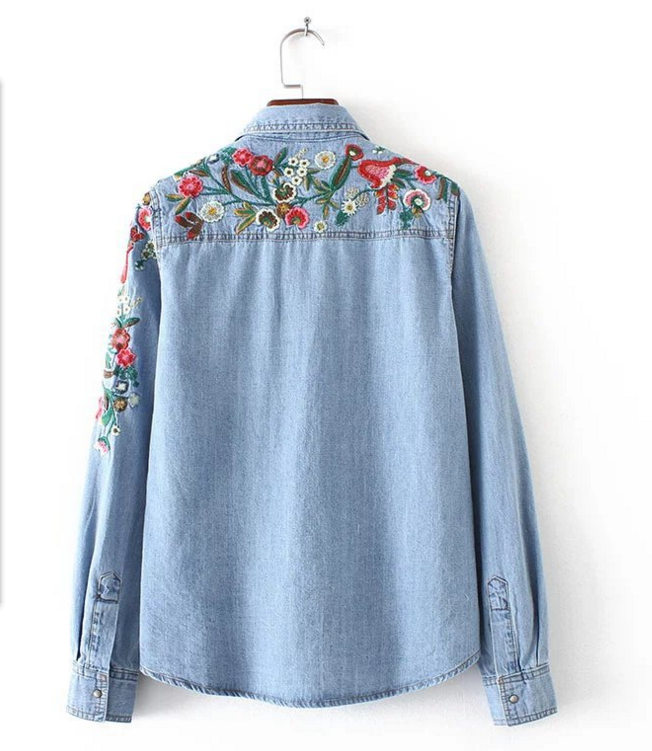 Embroidery Denim Shirt