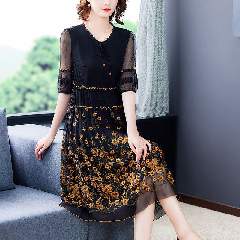 Sommer Hangzhou Schwere Seide Seide Kleid Weibliche High-end