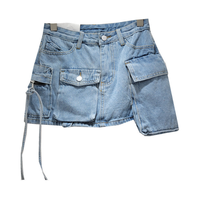 Fashion Irregular Workwear Denim Skirt Women