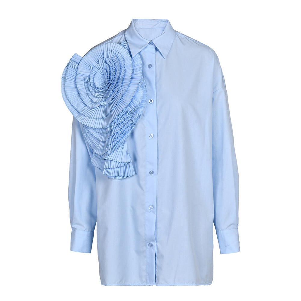 Camisa casual versátil de moda Fried Street para mujer