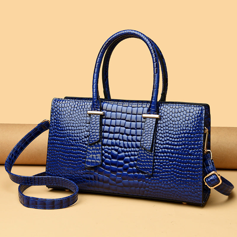 Women's Fashion Retro Crocodile Pattern All-match Shoulder Messenger Bag