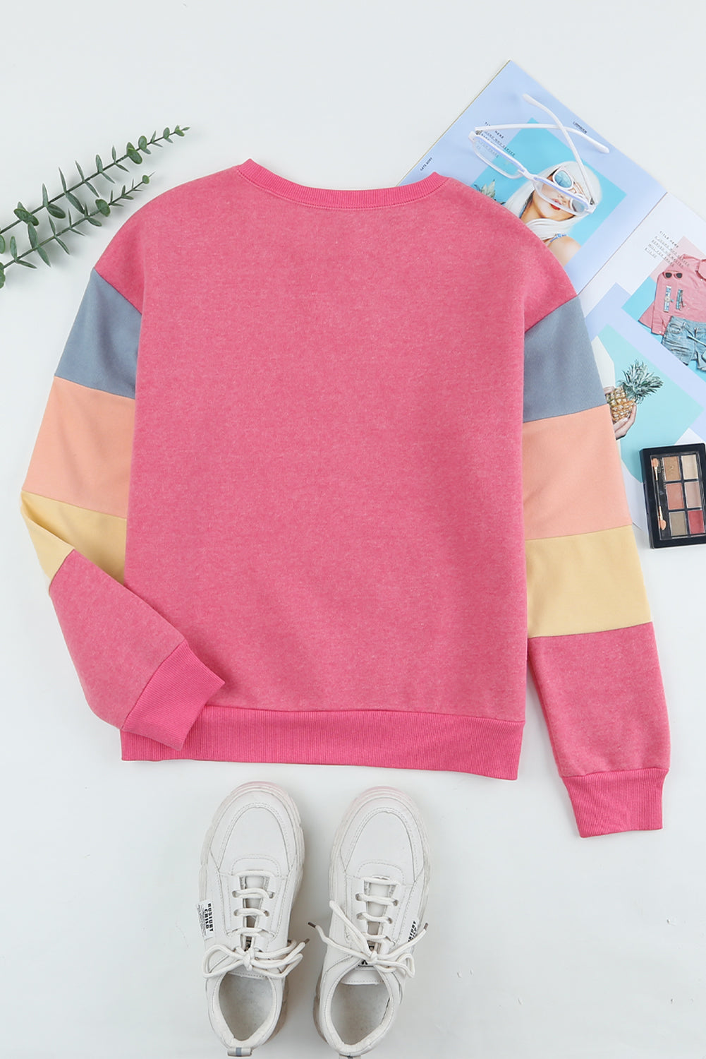 Sweatshirt mit geripptem Saum und Farbblockdesign