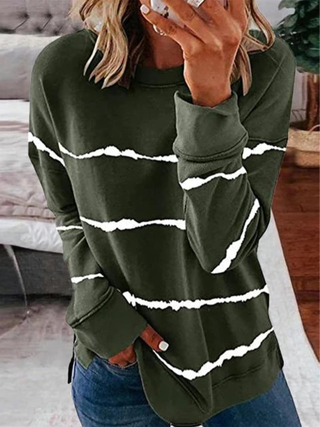 Striped Round Neck T-Shirt