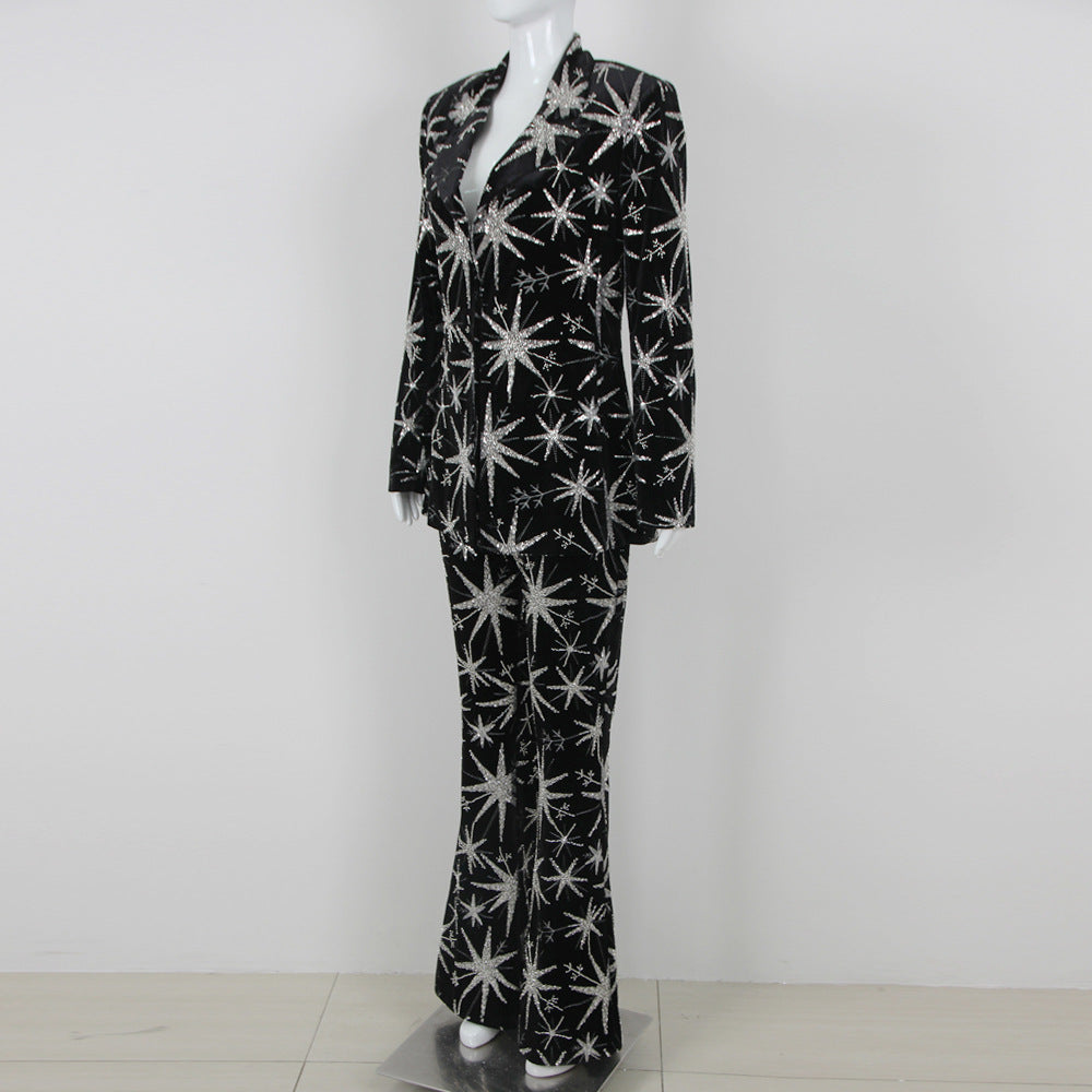 Fashion Women's Suit Starfish Long Three-piece Suit